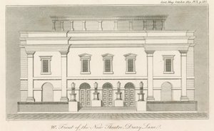 West front of the new Drury Lane Theatre, London by English School