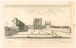 Whitehall. Etching by Israel Silvestre, 1640 by English School