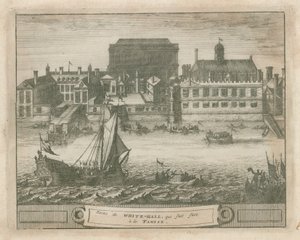 Whitehall from the River Thames by English School