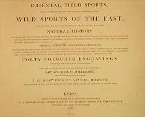 Wild Sports Of The East: Frontispiece from 