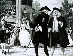 William Hogarth Takes a Stroll in Vauxhall Gardens by English School