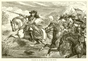William III at the Battle of the Boyne by English School