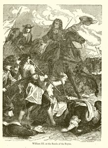 William III at the Battle of the Boyne by English School
