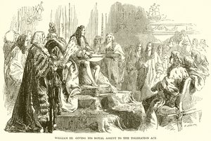 William III Giving His Royal Assent to the Toleration Act by English School