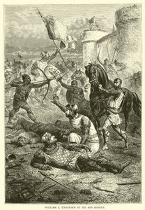 William I unhorsed by his son Robert by English School