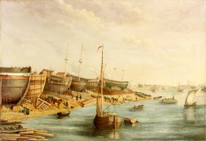 William Piles Shipyard, North Sands, c.1830