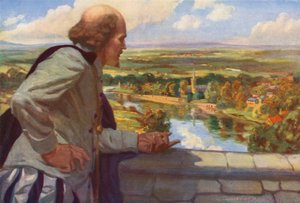 William Shakespeare Looking Out Over England by English School