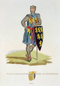 William de Longuespee, 3rd Earl of Salisbury (d.1226) 1224, engraved by W. Maddocks, from Ancient Armour by Samuel Rush Meyrick, 1824 by English School