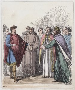 William of Normandy and Edward the Confessor by English School