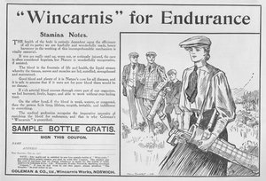Wincarnis for Endurance, advertisement from The Graphic, October 27th 1906