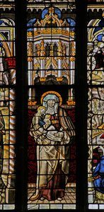 Window depicting St Anne, the Virgin Mary and Christ Child