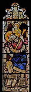 Window Ew depicting St Christopher by English School