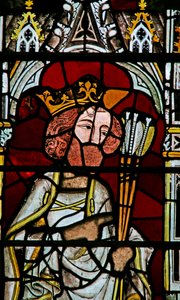 Window depicting St Edmund by English School