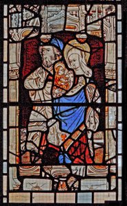 Window Ew depicting St Mary Salome, Zebedee with the Infant St John