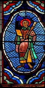 Window depicting a saint by English School