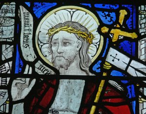 Window N5 depicting Christ of the Resurrection by English School