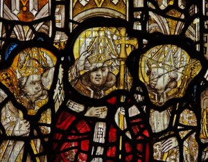 Window depicting St Martin enthroned as a bishop by English School