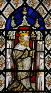 Window depicting Edward the Confessor (or Edward III?) by English School