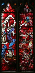 Window Ww depicting details of the Last Judgement by English School