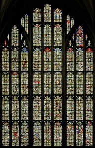 Window depicting fragmentary remains