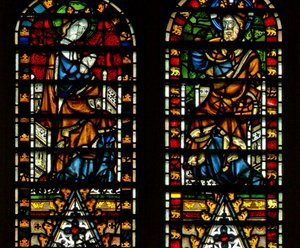 Window Ww depicting the Coronation of the Virgin by English School