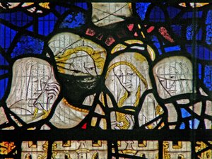 Window Ww depicting the Crucifixion by English School