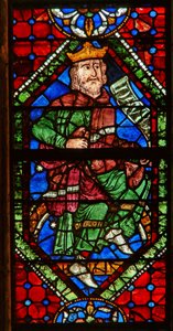 Window depicting a genealogical figure: David by English School
