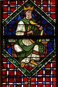 Window depicting a genealogical figure: David by English School