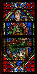 Window depicting a genealogical figure: Nathan by English School