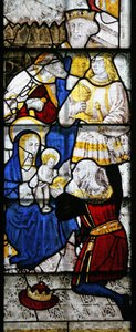Window n3 depicting the Adoration of the Magi by English School