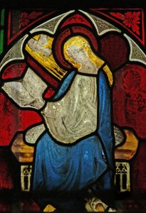 Window 6 depicting the Annunciation by English School