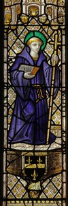 Window depicting St Calloway by English School