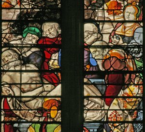 Window w15 depicting the Entombment by English School