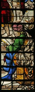 Window w22 depicting a figure listening to St Paul at Damascus