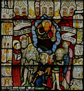 Window w24 depicting the Te Deum with the Angelic Hierarchy