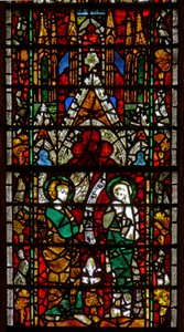 Window w27 depicting the Annunciation by English School