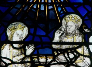 Window depicting the Coronation of the Virgin by English School
