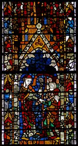 Window w38 depicting the administration of penance by English School