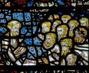 Window depicting Christ washes His disciples