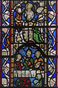 Window w43 depicting St John the Baptist at the Baptism of Christ in the River Jordan