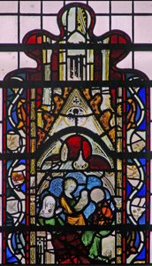 Window w43 depicting the birth of St John the Baptist