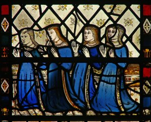 Window W46 depicting a group of female donors