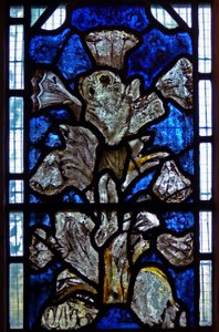 Window depicting the Lily Crucifixion: a fusion of the lily (symbol of the Annunciation) with the Crucifixion by English School