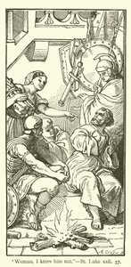 "Woman, I know him not", St Luke, xxii, 57 by English School