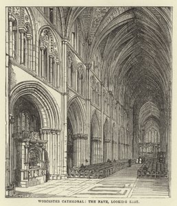 Worcester Cathedral, the nave, looking east