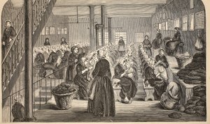 Work-room, on the Silent System, at the House of Correction, Tothill Fields, illustration from The Criminal Prisons of London and Scenes from Prison Life by Henry Mayhew and John Binny, pub. 1862