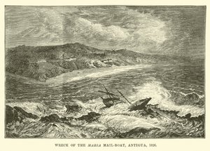 Wreck of the Maria Mail-boat, Antigua, 1826 by English School