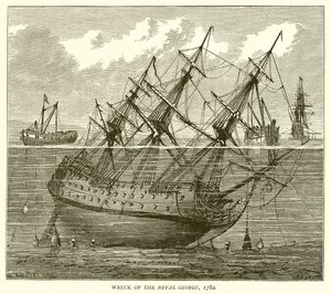Wreck of the Royal George, 1782 by English School