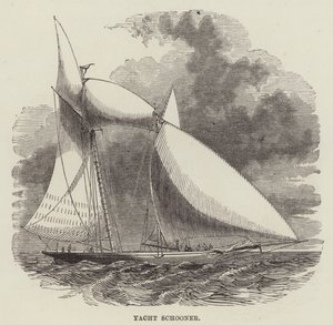 Yacht schooner by English School