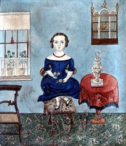 Young Girl Dancing on a Chair in an Interior